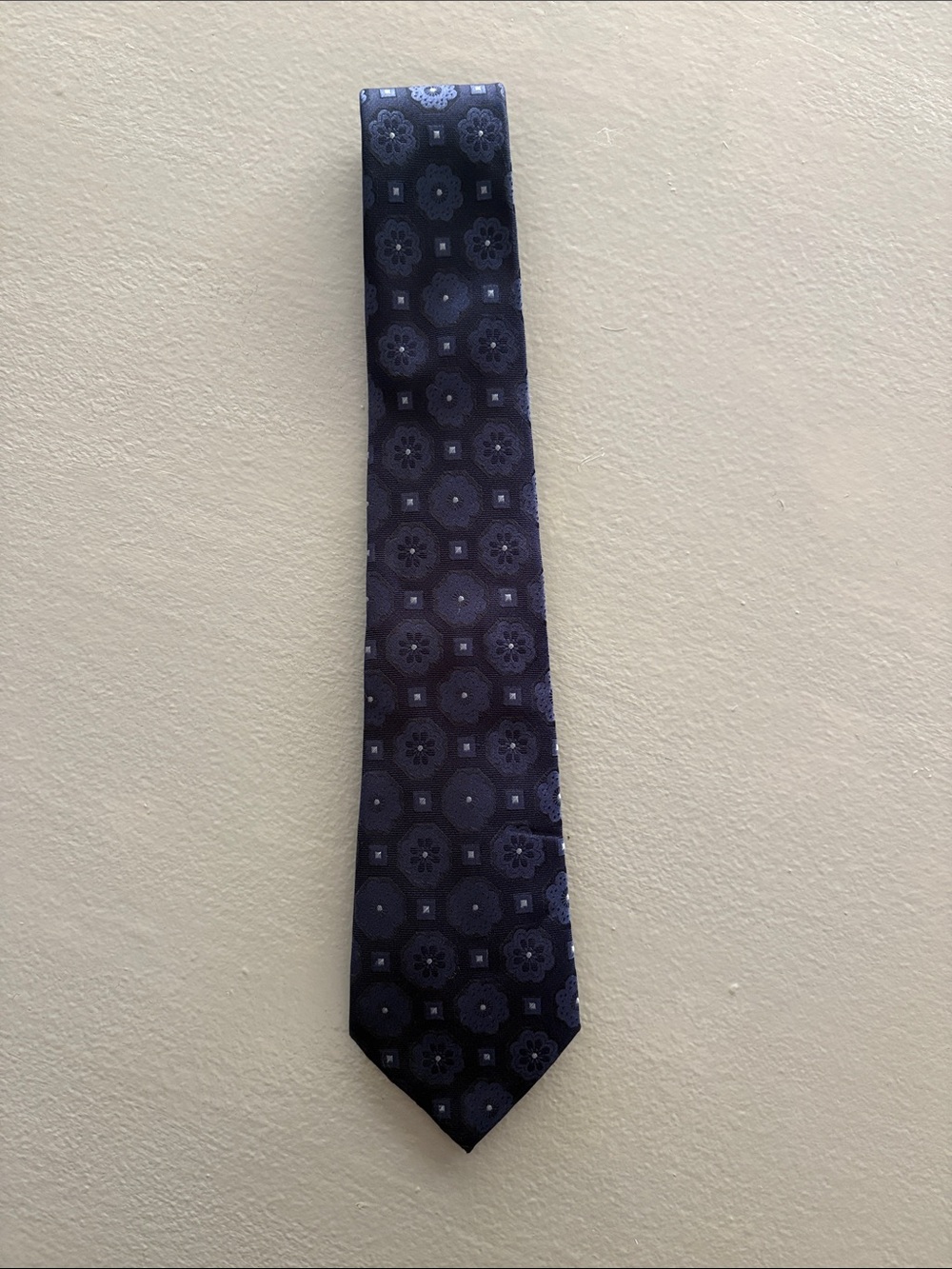ARMANI COLLEZIONI Blue Arabesque Printed Tie Silk